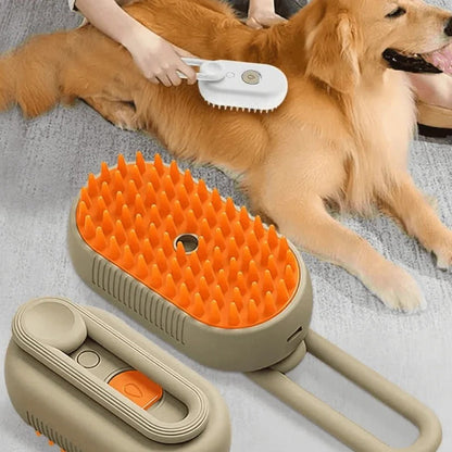 Spazzola per la toelettatura degli animali domestici con spray di vapore e pettine per la rimozione dei peli
