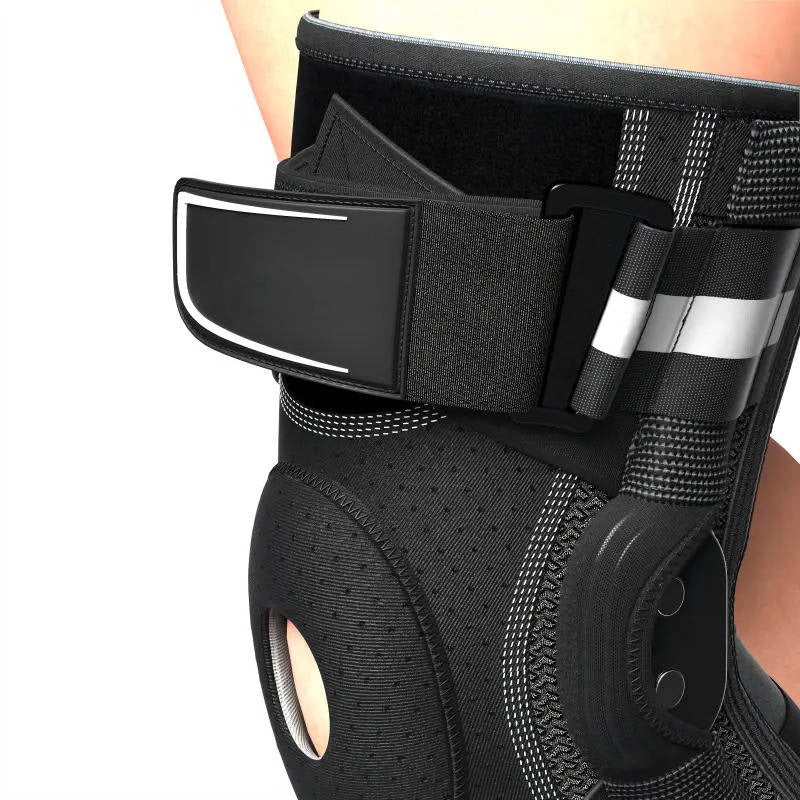 Manicotto compressivo per ginocchio con stabilizzatori laterali, per corsa e pallacanestro