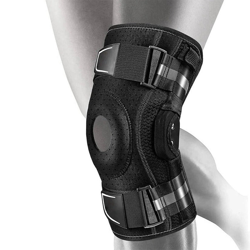 Manicotto compressivo per ginocchio con stabilizzatori laterali, per corsa e pallacanestro