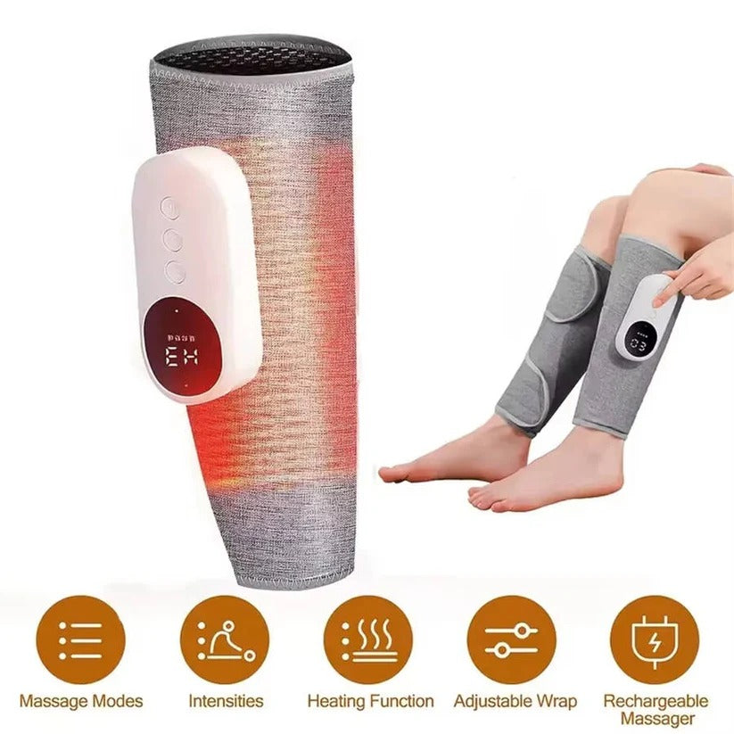 Massaggiatore per gambe a compressione d'aria senza fili con riscaldamento e telecomando