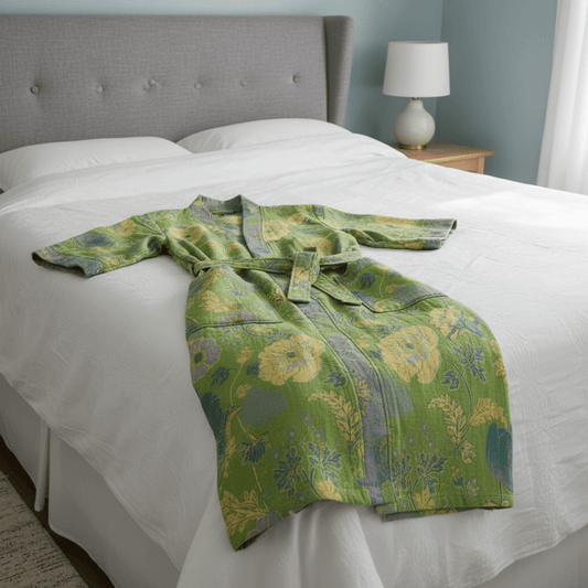 KIMOGINKO – Accappatoio kimono reversibile realizzato in cotone biologico per un comfort traspirante