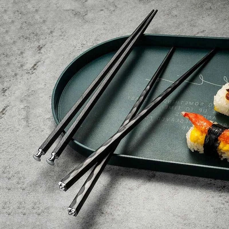 Set da 5 paia di bacchette riutilizzabili con impugnatura antiscivolo