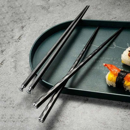 Set da 5 paia di bacchette riutilizzabili con impugnatura antiscivolo