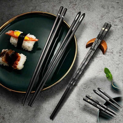Set da 5 paia di bacchette riutilizzabili con impugnatura antiscivolo