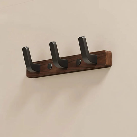 Gancio appendiabiti da parete con design in legno e metallo