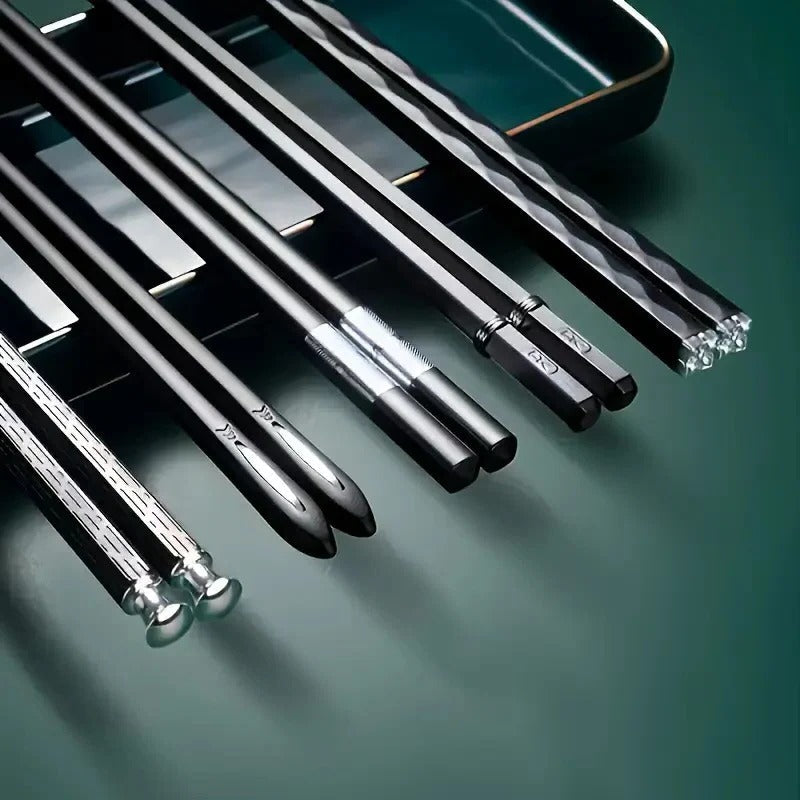 Set da 5 paia di bacchette riutilizzabili con impugnatura antiscivolo