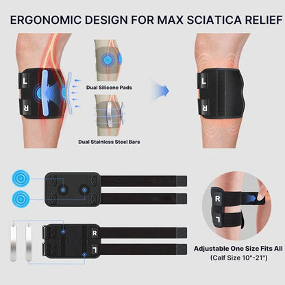 Supporto regolabile per la sciatica con sistema a due cuscinetti di pressione