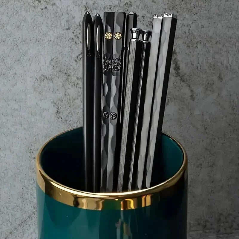 Set da 5 paia di bacchette riutilizzabili con impugnatura antiscivolo
