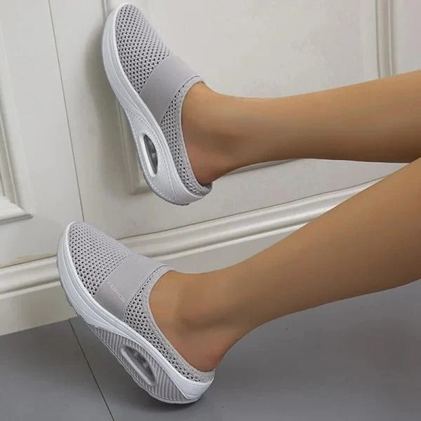Sandali ortopedici a zeppa da donna, design in stile pantofole con supporto
