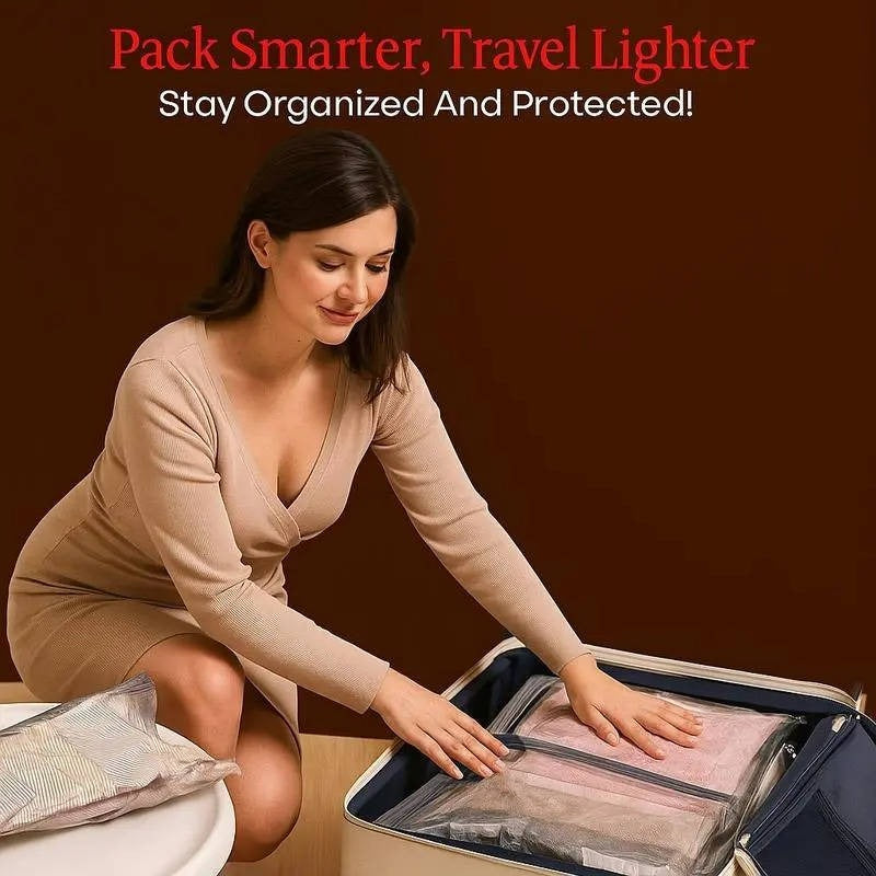 Set di sacchetti sottovuoto senza fili con pompa manuale da viaggio, 15 pezzi