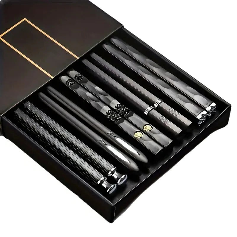 Set da 5 paia di bacchette riutilizzabili con impugnatura antiscivolo