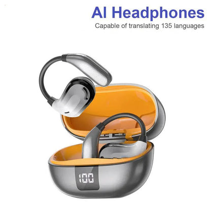 Auricolari con traduzione Bluetooth, supporto multilingue dell'app e custodia di ricarica