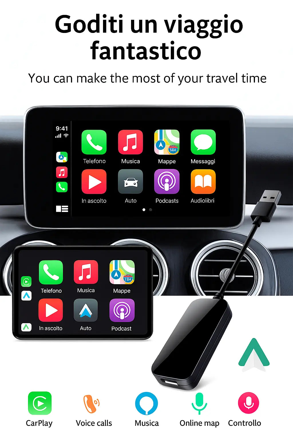 Adattatore CarPlay/Android per Auto