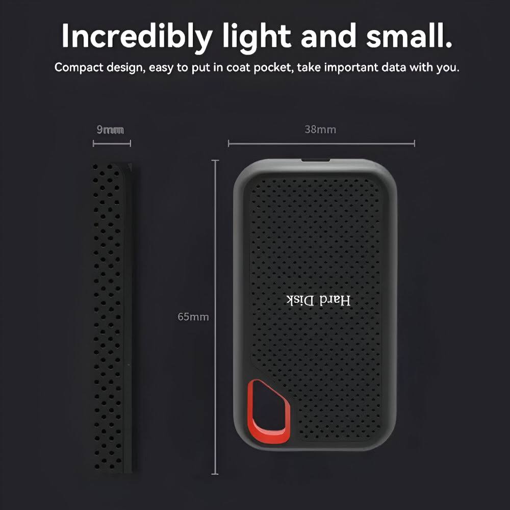Unità SSD Esterna Portatile, Vista Posteriore