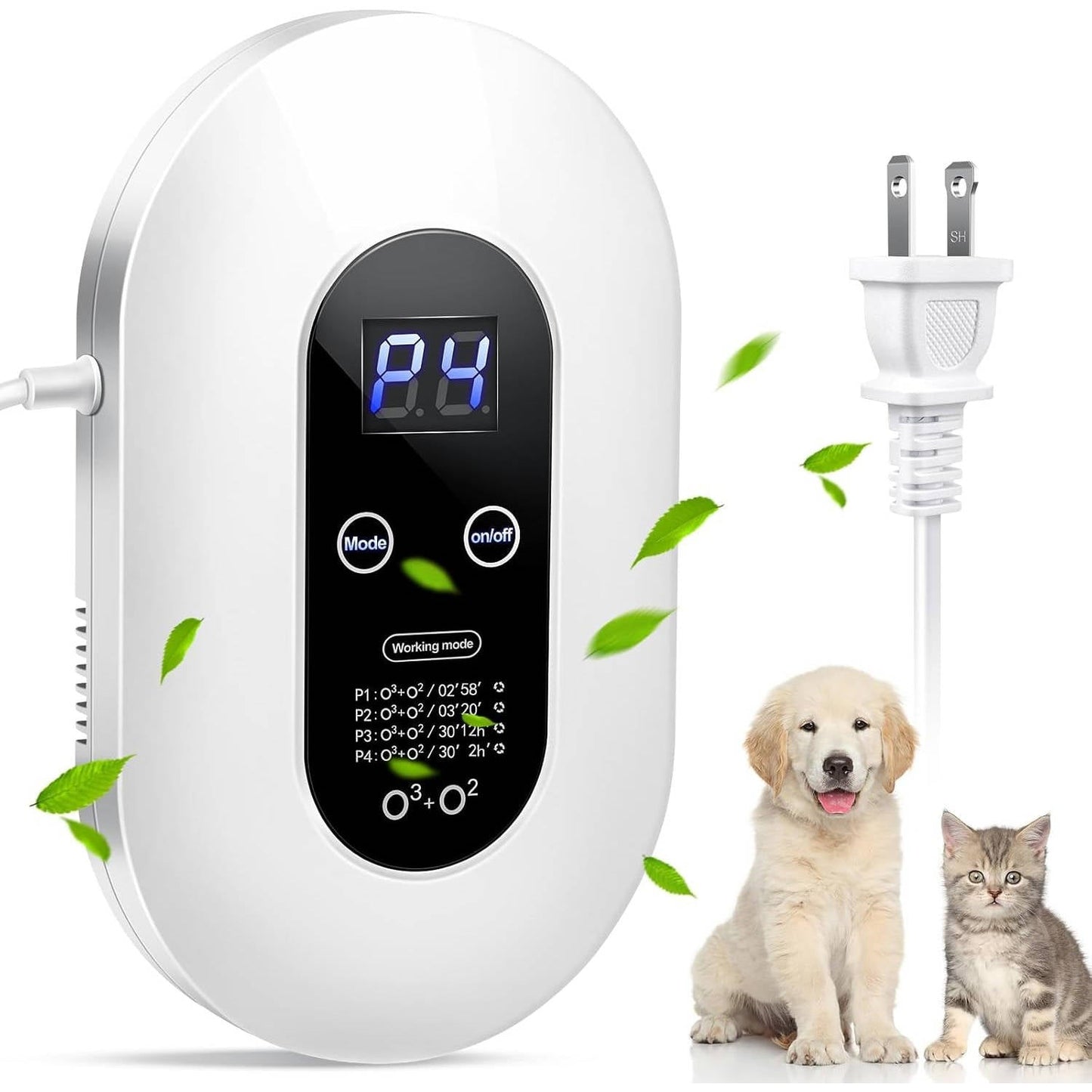 Eliminatore di odori Plug-In per animali domestici, deodorizzante per lettiera di gatto al 99% e rimozione degli odori di feci di cane