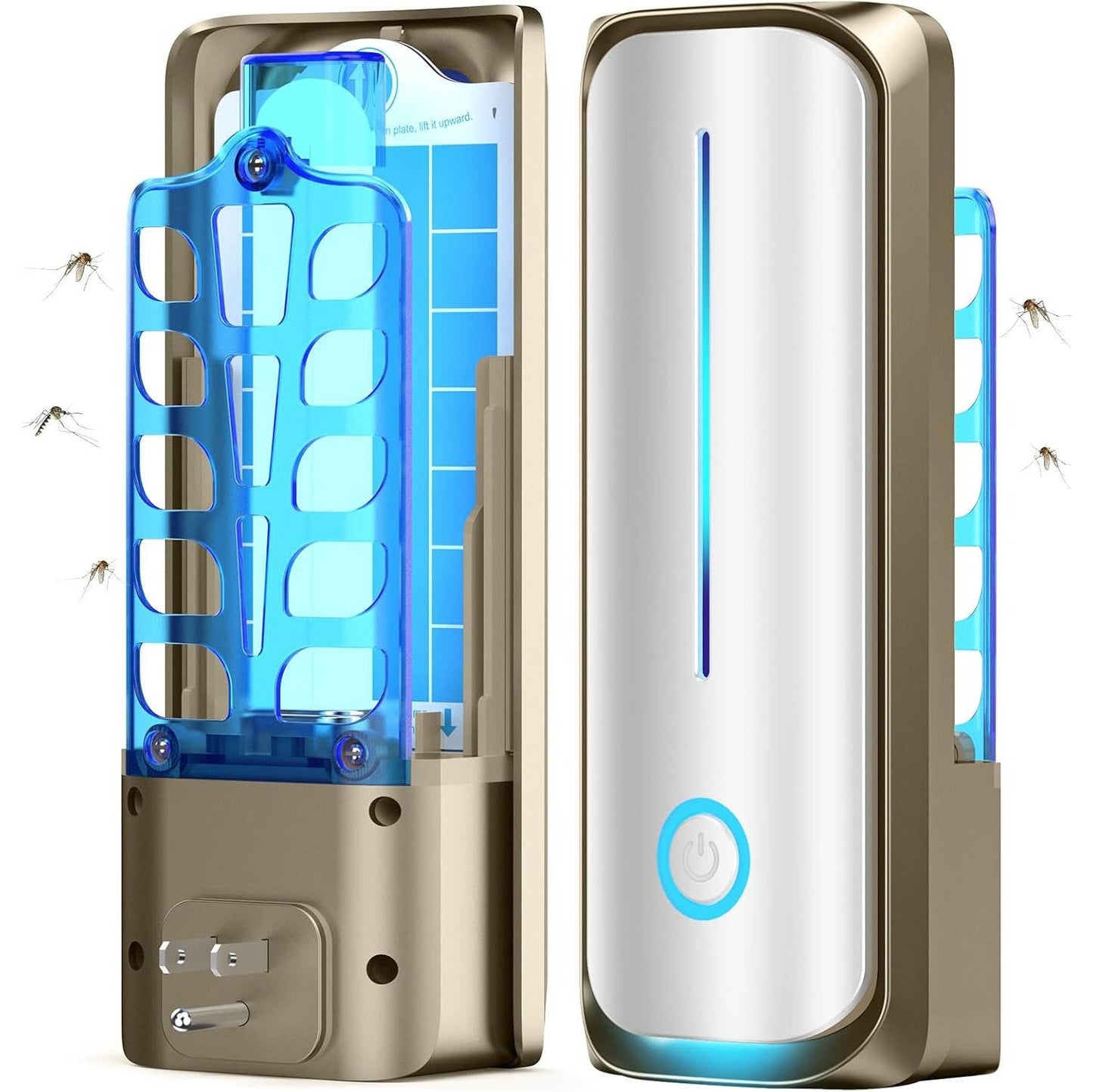 Trappole plug-in per mosche della frutta da utilizzare in casa, zapper elettrico per zanzare e cattura moscerini e tignole, con luce UV notturna da 9 W, confezione da 2
