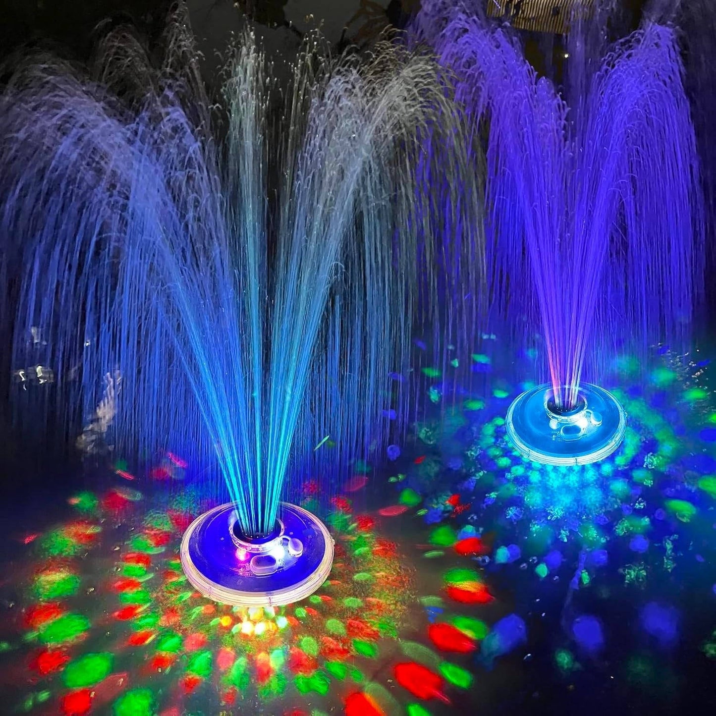 Fontana galleggiante con luci subacquee per piscine interrate e fuori terra