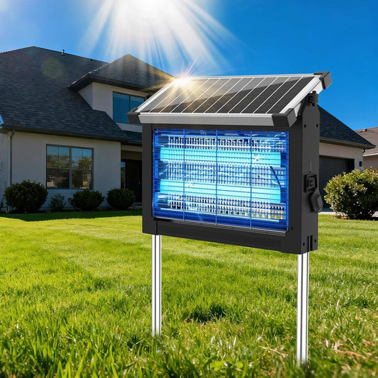 Cattura insetti solare per esterni, zapper wireless portatile per campeggio per zanzare; trappole per mosche per cortile, patio, giardino e RV (circa 325 m² / 3500 ft²)