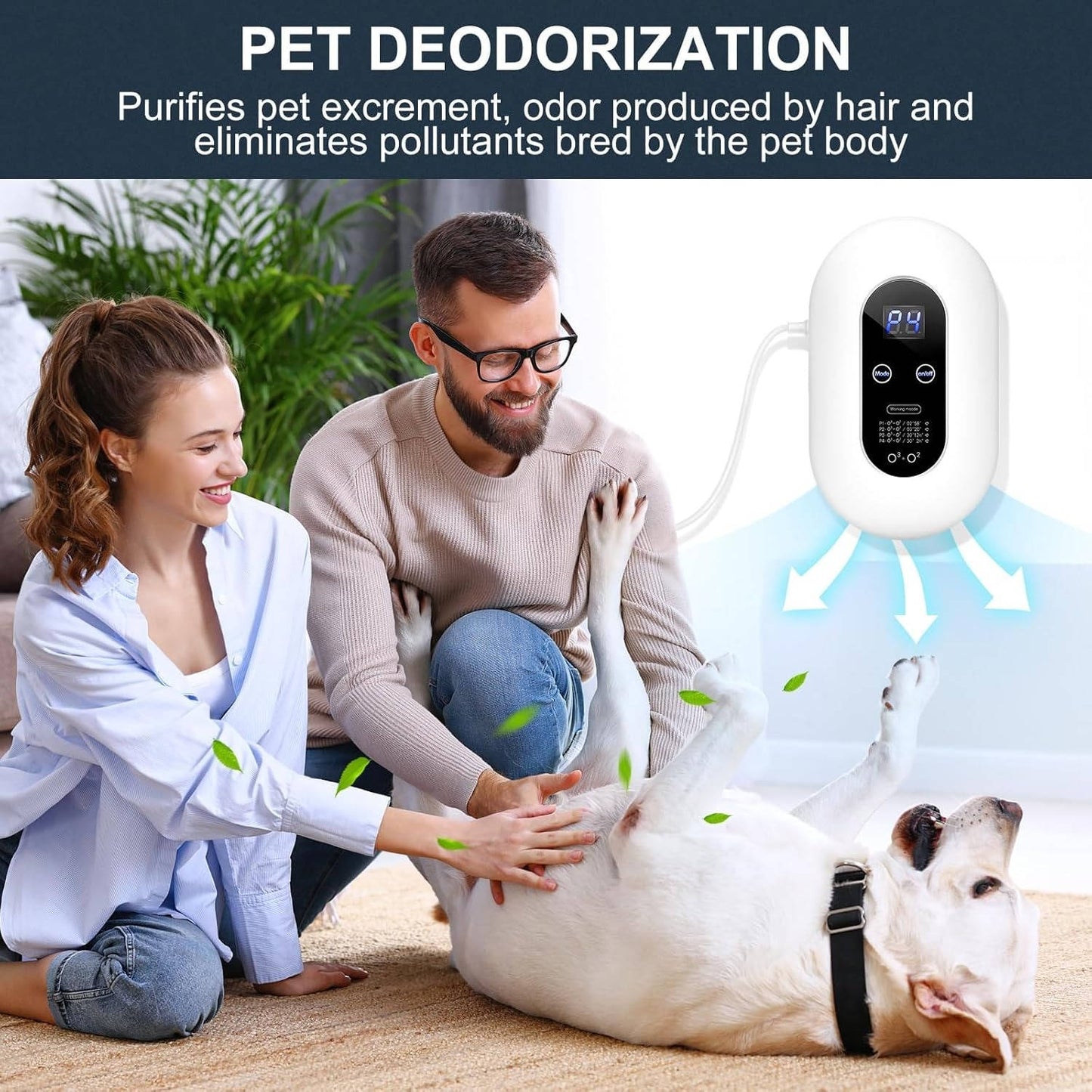 Eliminatore di odori Plug-In per animali domestici, deodorizzante per lettiera di gatto al 99% e rimozione degli odori di feci di cane