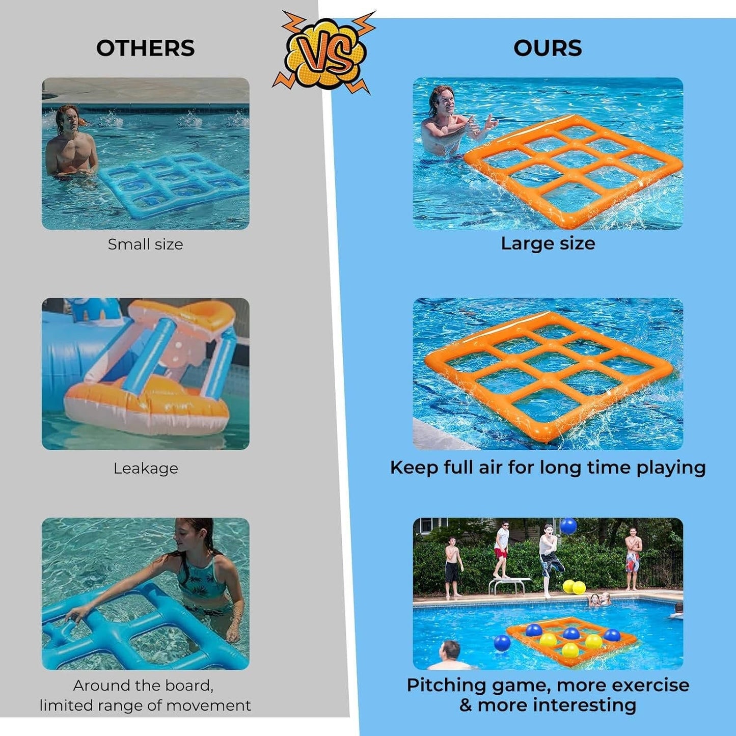 Giochi gonfiabili da piscina per adolescenti e adulti, Tris