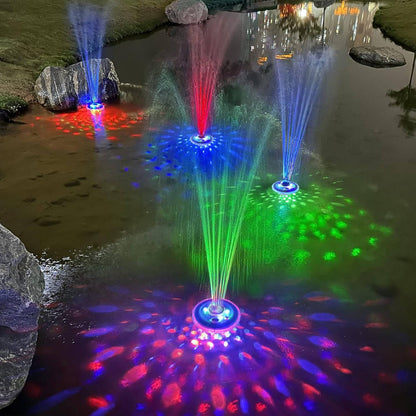 Fontana galleggiante con luci subacquee per piscine interrate e fuori terra