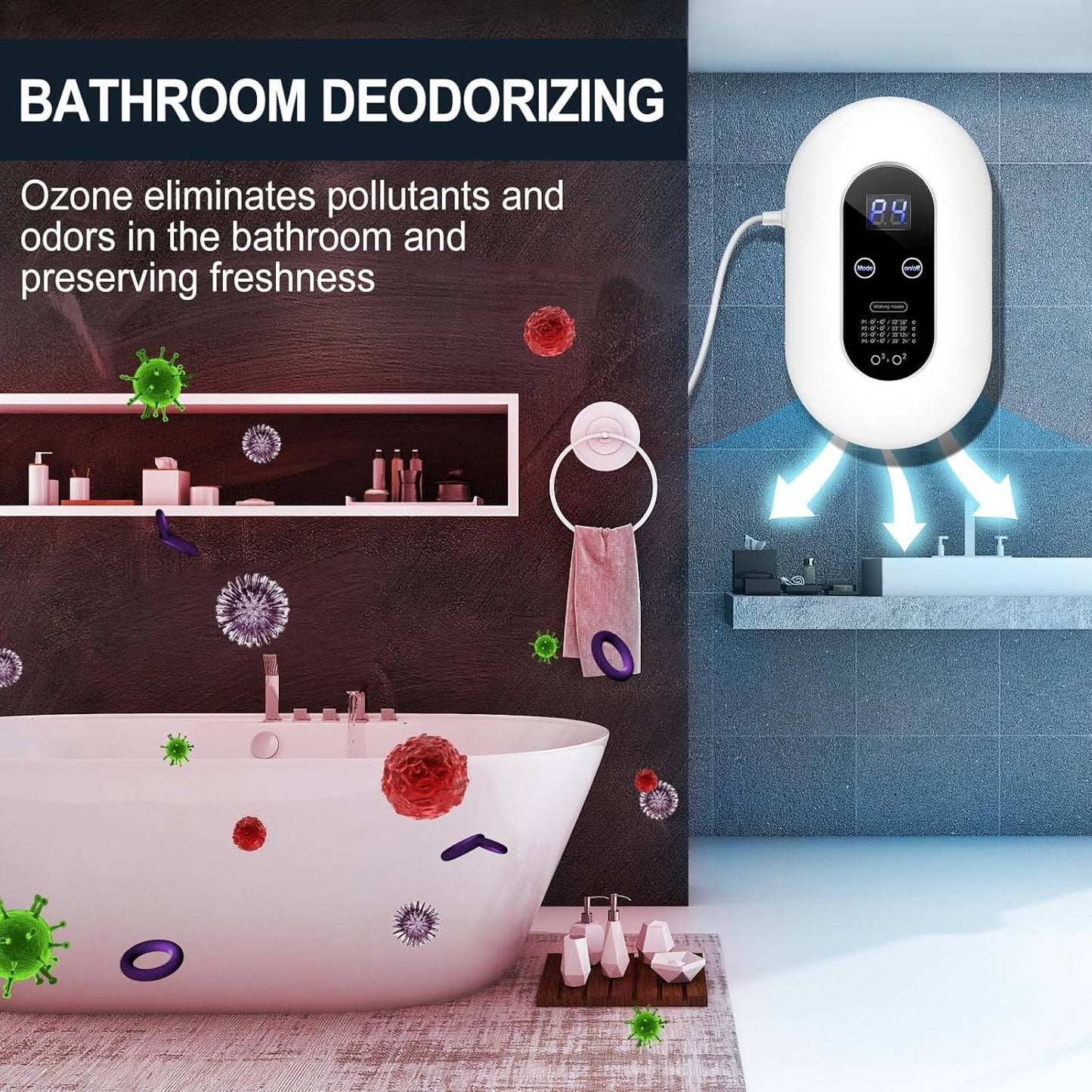 Eliminatore di odori Plug-In per animali domestici, deodorizzante per lettiera di gatto al 99% e rimozione degli odori di feci di cane