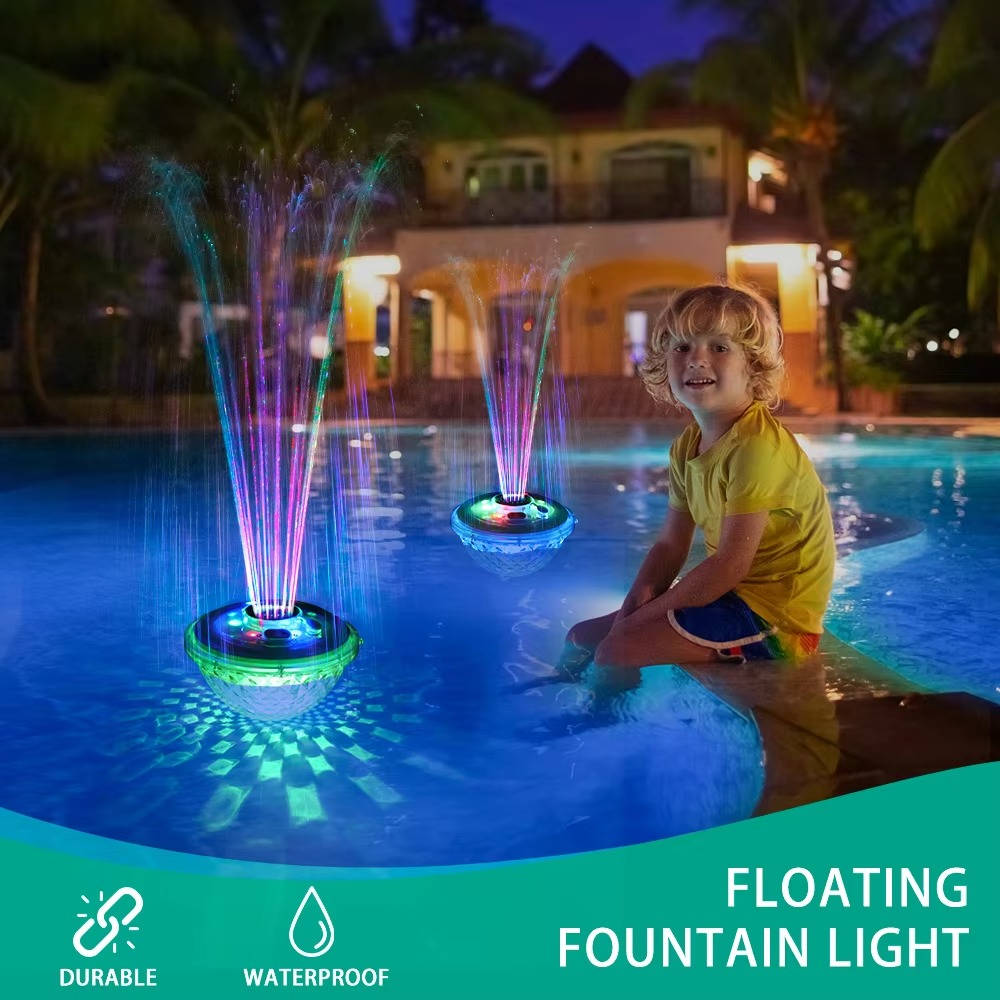 Fontana galleggiante con luci subacquee per piscine interrate e fuori terra