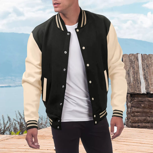 Giacca Varsity Uomo | Stile College Americano con Maniche a Contrasto