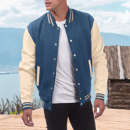 Giacca Varsity Uomo | Stile College Americano con Maniche a Contrasto