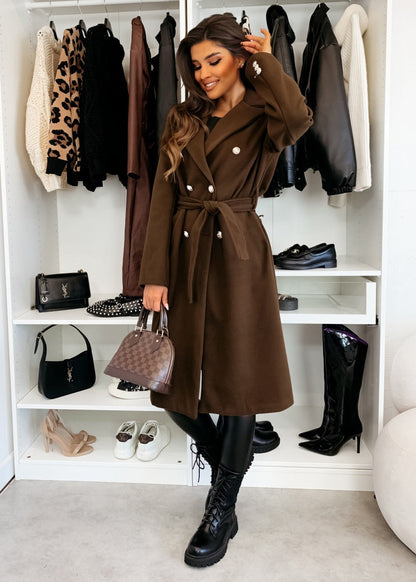 Cappotto Elegante Donna | Vestibilità Su Misura con Cintura e Stile Classico