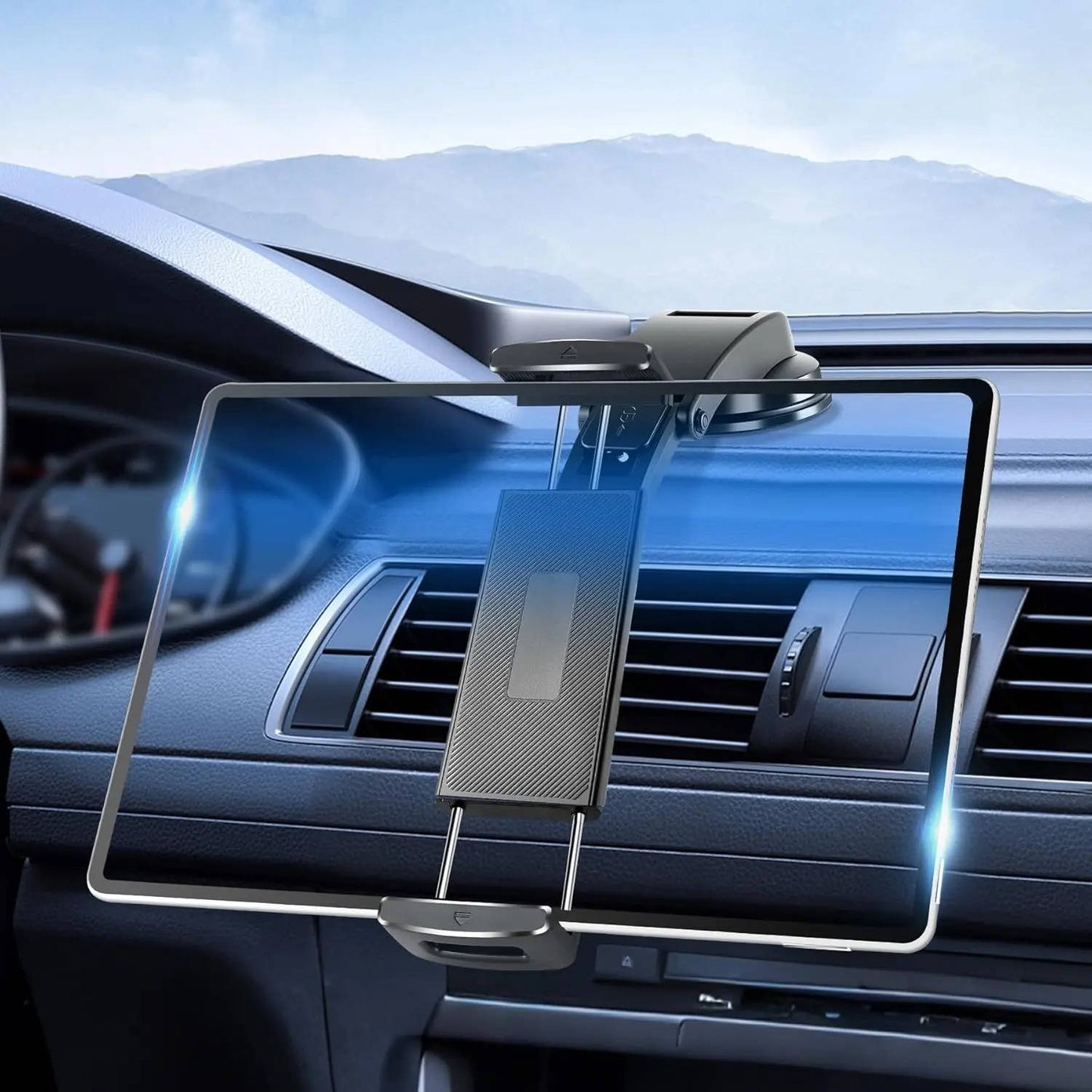 Supporto per tablet sul cruscotto dell'auto, ruotabile a 360°, ventosa