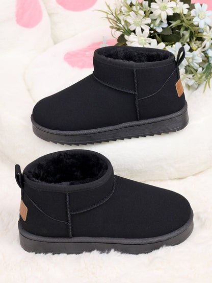 Stivaletti da donna Ultra Mini con zeppa e fodera in pelliccia – Stivaletti neri alla caviglia per il comfort invernale