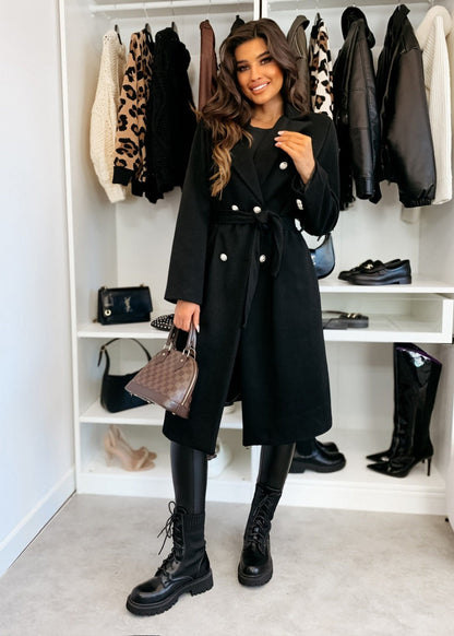 Cappotto Elegante Donna | Vestibilità Su Misura con Cintura e Stile Classico