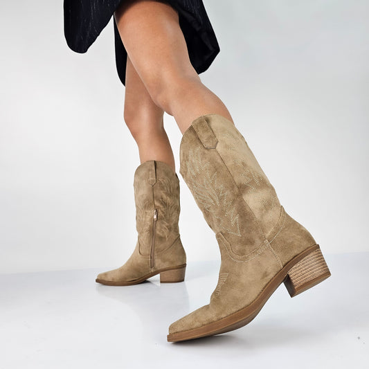 Stivaletti Cowboy con Tacco Largo