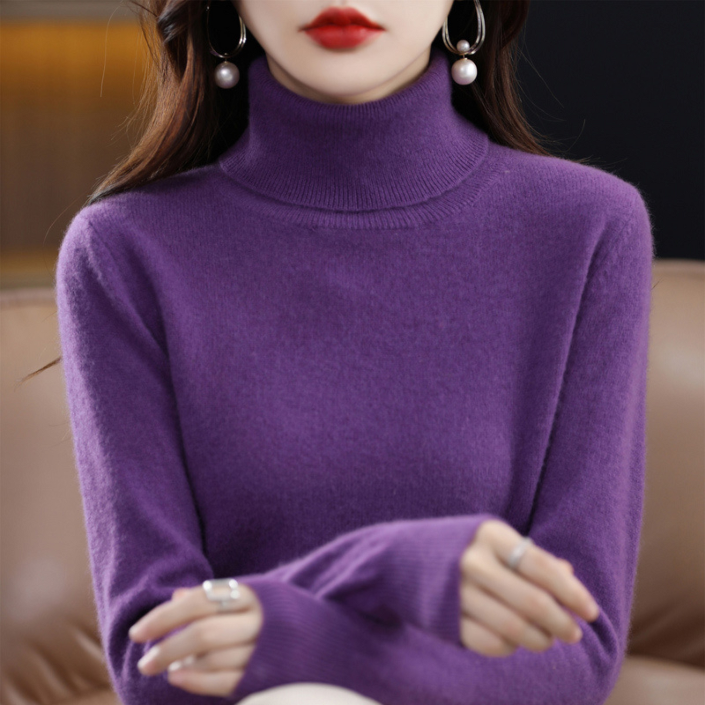 Maglione a Collo Alto da Donna in Cashmere di Lusso – Elena