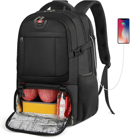 Zaino da Viaggio Extra Large per Pranzo e Laptop con Porta di Ricarica USB