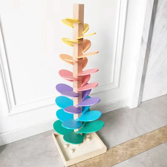 Torre di biglie in legno - giocattolo sensoriale interattivo per lo sviluppo dei bambini