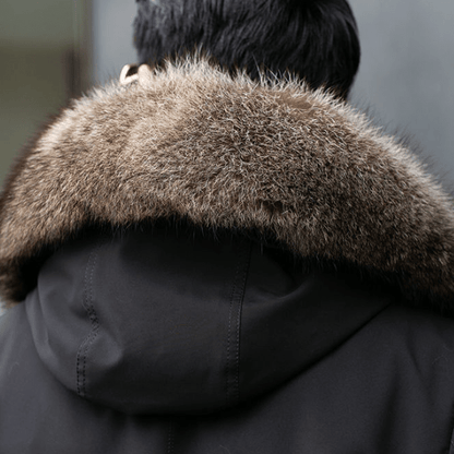 Olivier - Parka Invernale da Uomo con Fodera Calda e Collo in Pelliccia Sintetica
