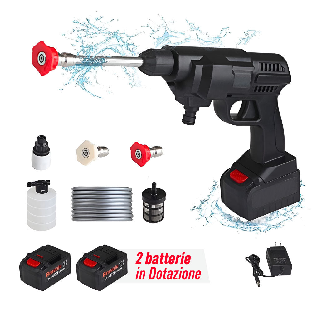 Pistola Idropulitrice a Batteria 48V con Accessori– Potenza Portatile per Auto, Giardino & Casa