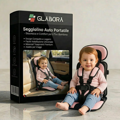 Seggiolino Da Viaggio Compatto | Leggero E Pieghevole Con Imbracatura Sicura | Comodo E Pronto Per Viaggi Con Bambini