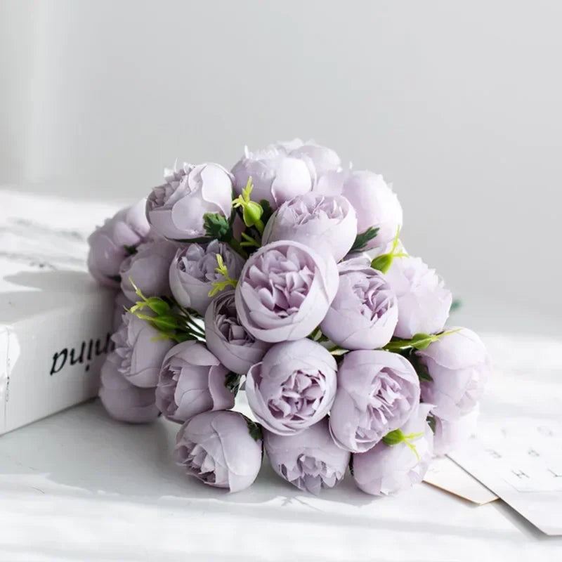 27 Peonie in Seta Realistiche in Tonalità Delicate e Romantiche