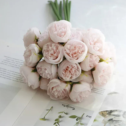 27 Peonie in Seta Realistiche in Tonalità Delicate e Romantiche