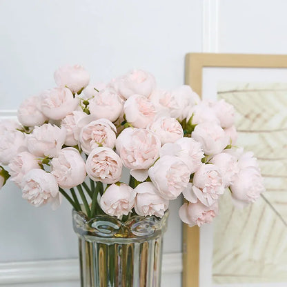 27 Peonie in Seta Realistiche in Tonalità Delicate e Romantiche