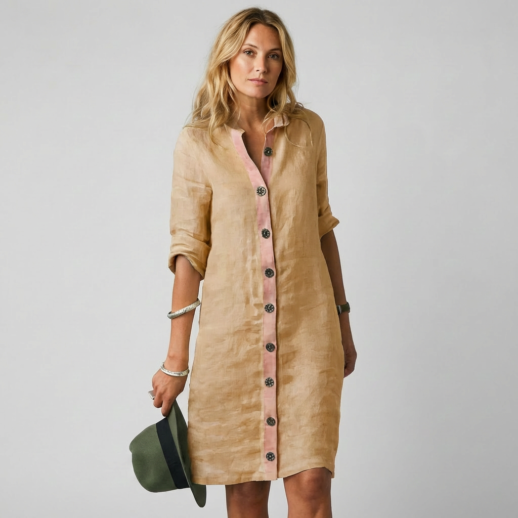 Abito camicia donna in lino traspirante
