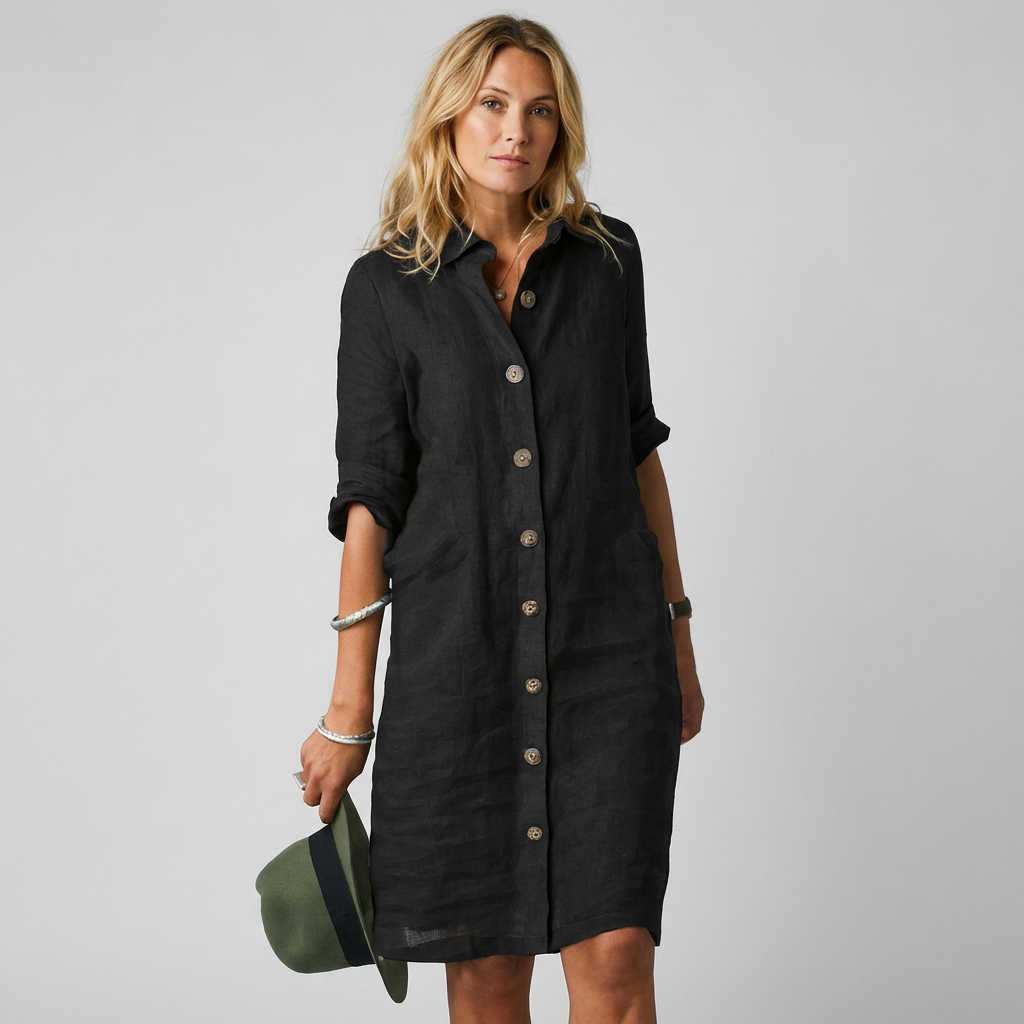 Abito camicia donna in lino traspirante