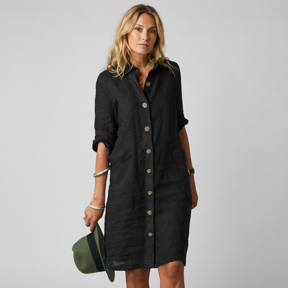Abito camicia donna in lino traspirante