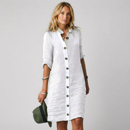 Abito camicia donna in lino traspirante