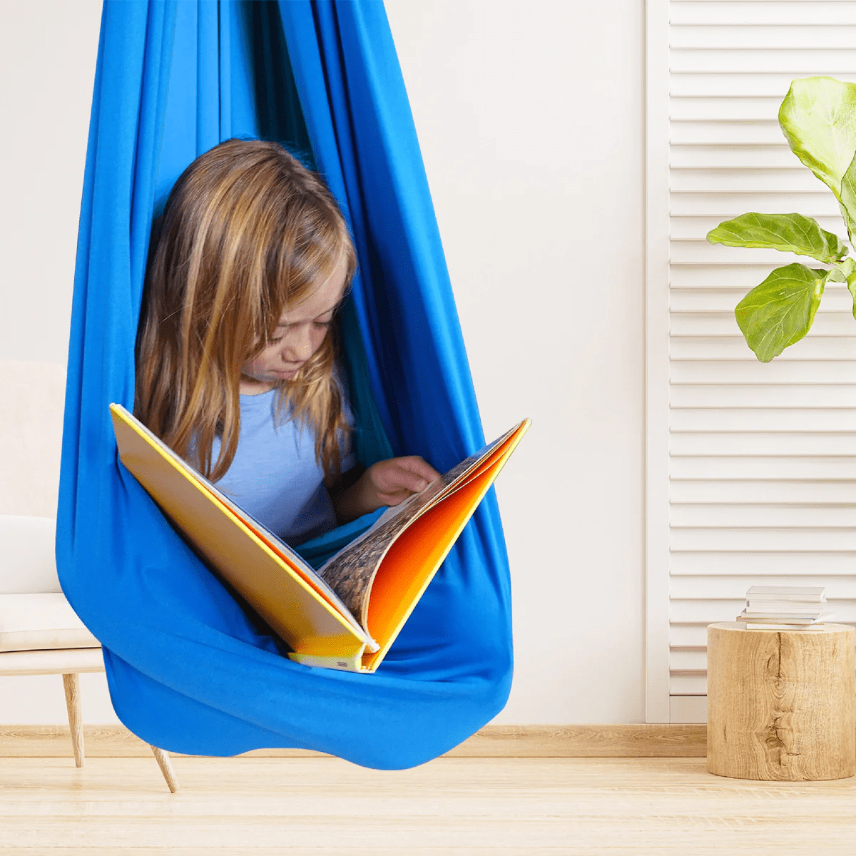 Amaca per bambini in cotone 100% biologico – Bozzolo altalena per gioco e relax, altalena sospesa da interno per cameret