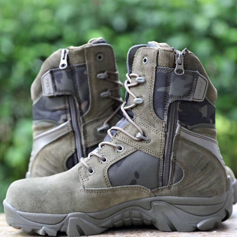 Anfibi da uomo con zip laterale – Stivali tattici da trekking