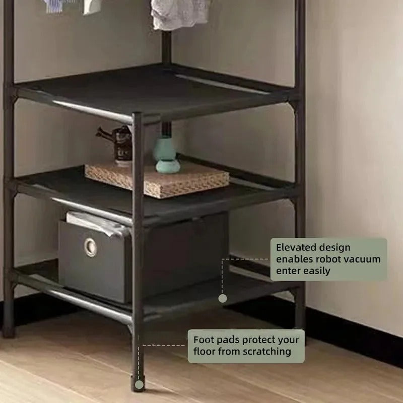 Appendiabiti angolare da terra per ingresso con organizer e portaoggetti